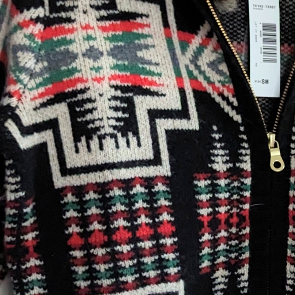 NWT, PENDLETON zip up wool sweater sz small - Picture 6 of 6